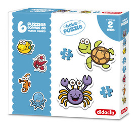 BEBE PUZZLES FORMAS MUNDO MARINO x 6